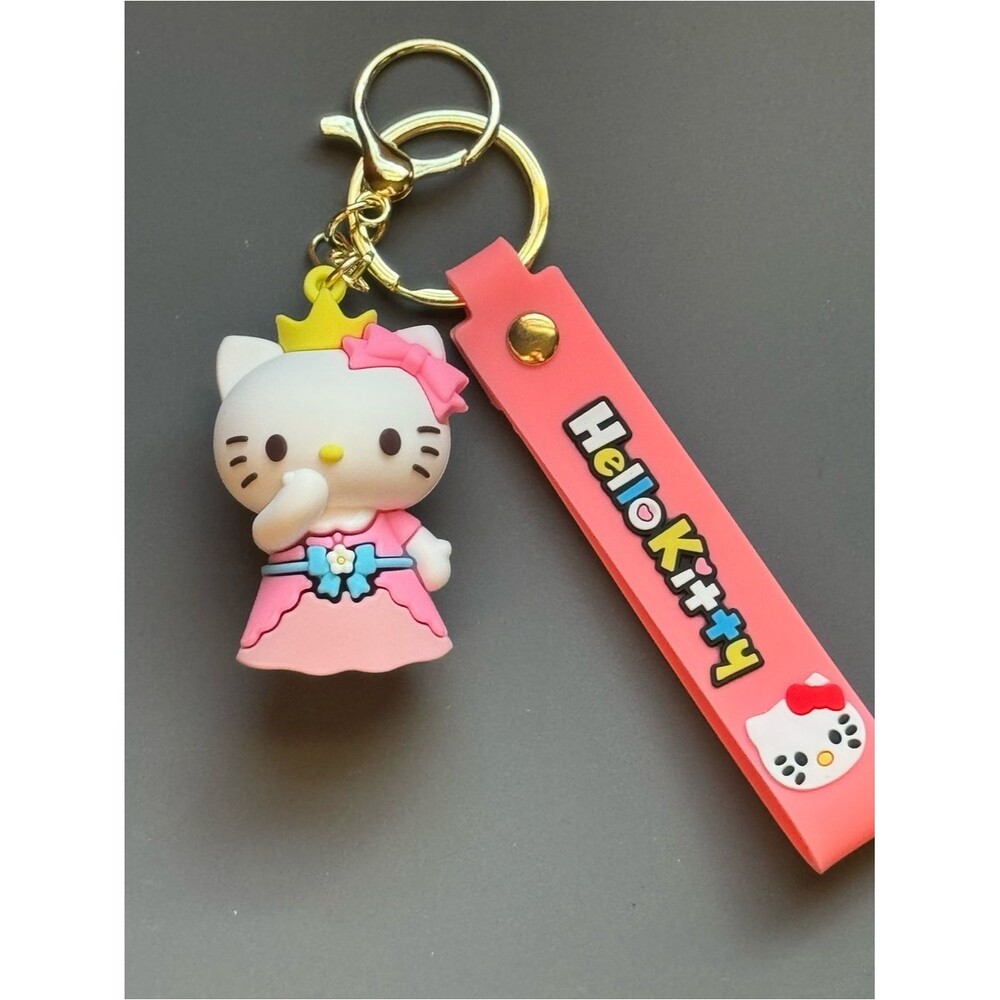 Hello Kitty Pink Dress Silicone Bag Charm Keychain Charm NIP